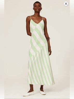 Saunders Collective x RTR Imman Midi Length Mint White Stripes Size 4